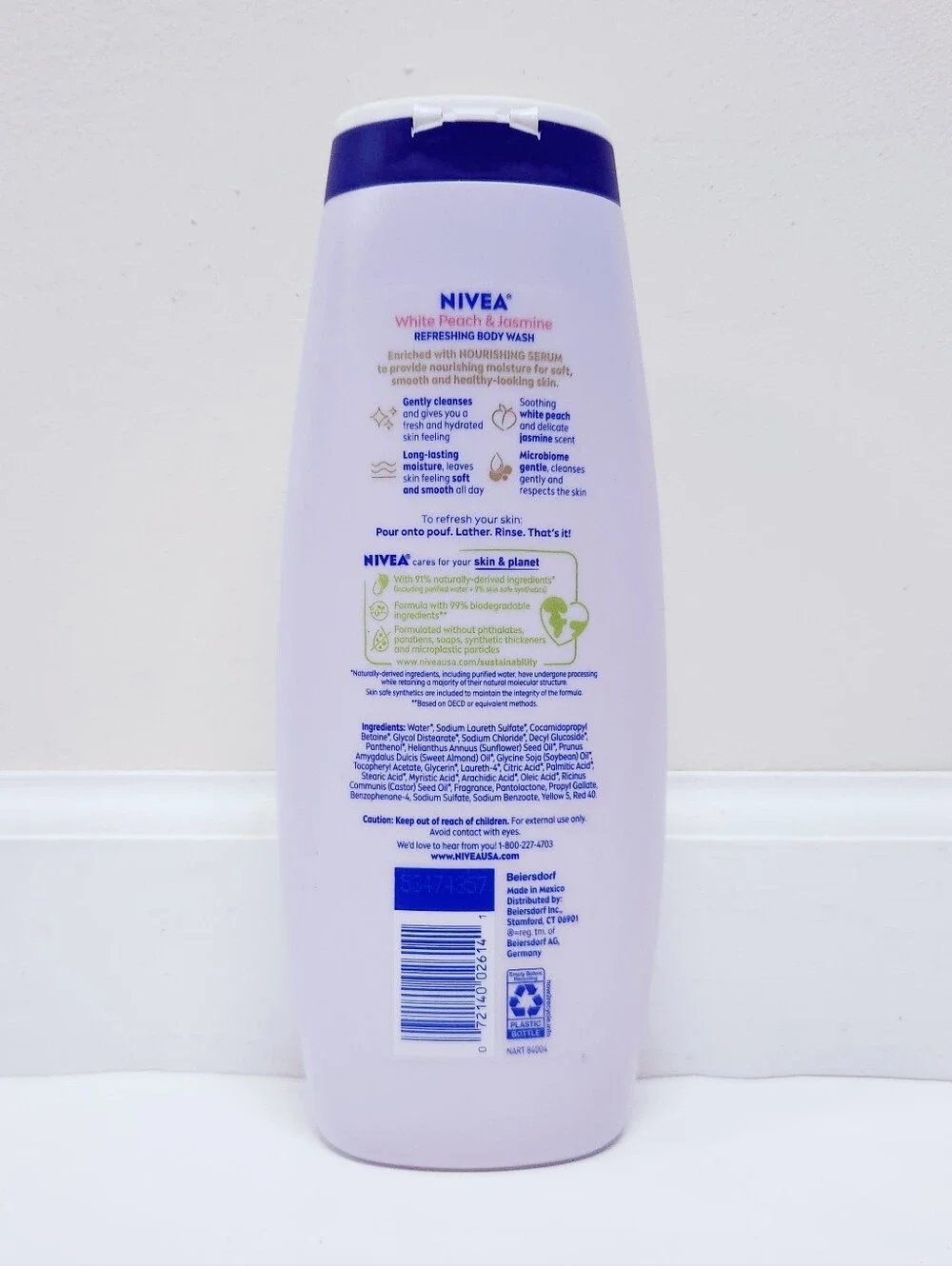 🔮3/$15 Nivea Refreshing Body Wash with Nourishing Serum White Peach & Jasmine